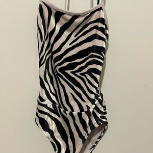 Royal Couture Zebra Velvet Ballet Leotard